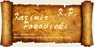 Kazimir Popovicki vizit kartica